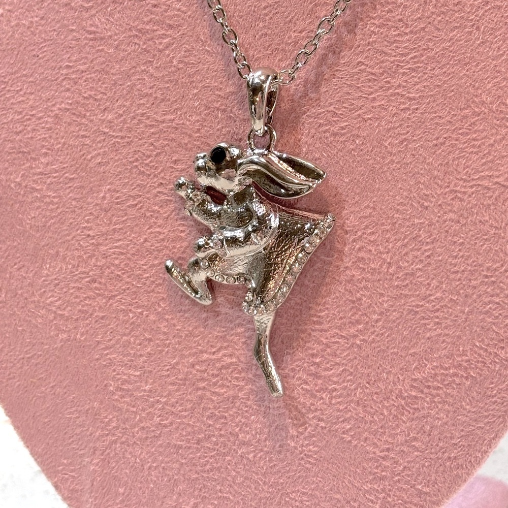 Long Rabbit Pendant‎ Charm Necklace - Picture 3 of 7